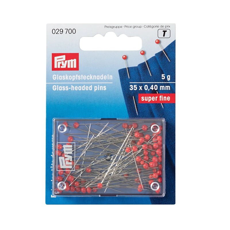 Chargez l'image dans la visionneuse de la galerie, 29700| Glass-headed Pins 0.40 x 35 mm red