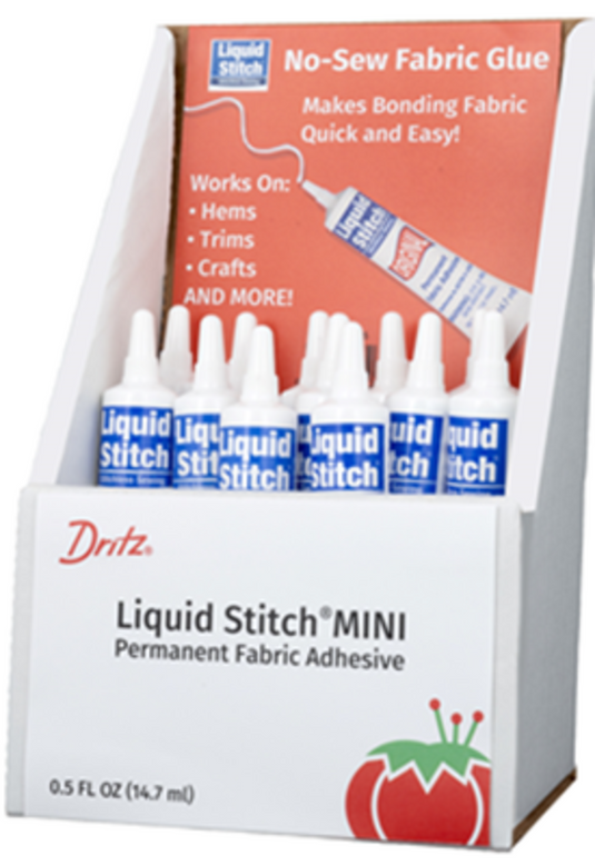 653122| Liquid Stitch Permanent Fabric Adhesive, 0.5 fl. oz. Display