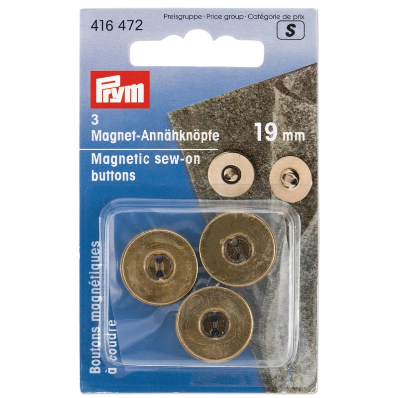 Chargez l'image dans la visionneuse de la galerie, 416472| Magnetic sew-on buttons 19 mm antique brass