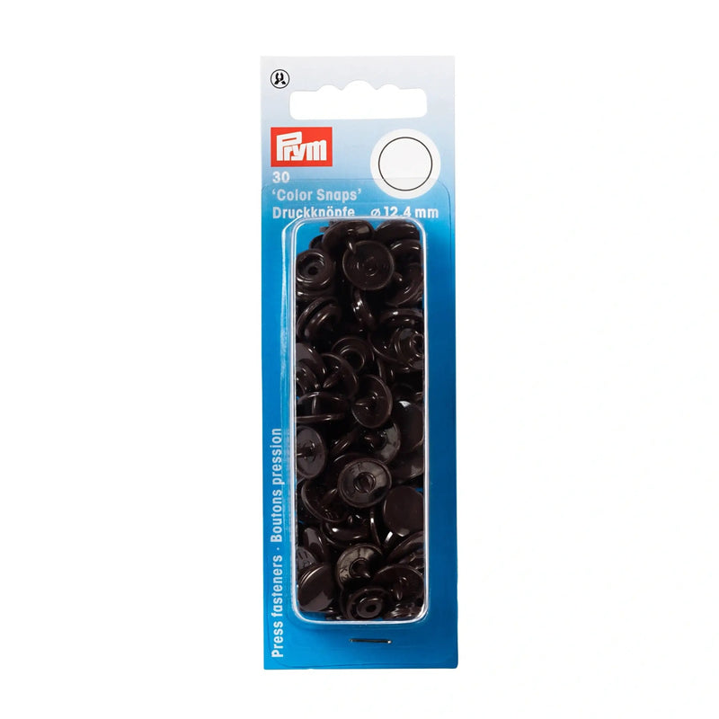 Load image into Gallery viewer, 393106|Prym Color Snaps, round, 12.4 mm, 30 pcs, Dark Brown