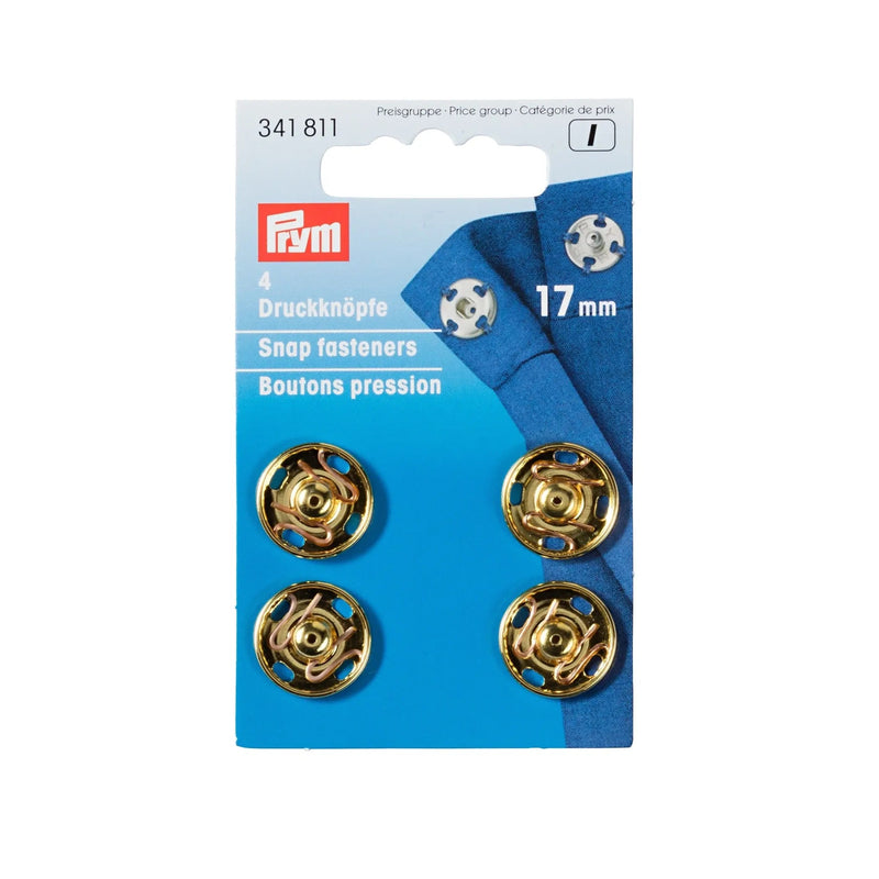 Chargez l'image dans la visionneuse de la galerie, 341811| Sew-On Snap Fasteners brass 17 mm gold col