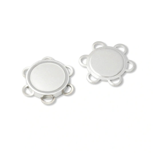 416475| Magnetic sew-on button 25 mm silver-coloured