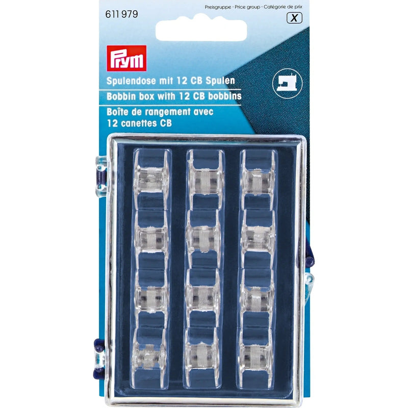 Chargez l'image dans la visionneuse de la galerie, 611979| Bobbin box + 12 CB plastic sew m/c bobbins 3 x 7 x 9 cm