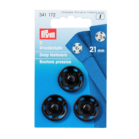 341172|Prym Snap fasteners, 21mm, black
