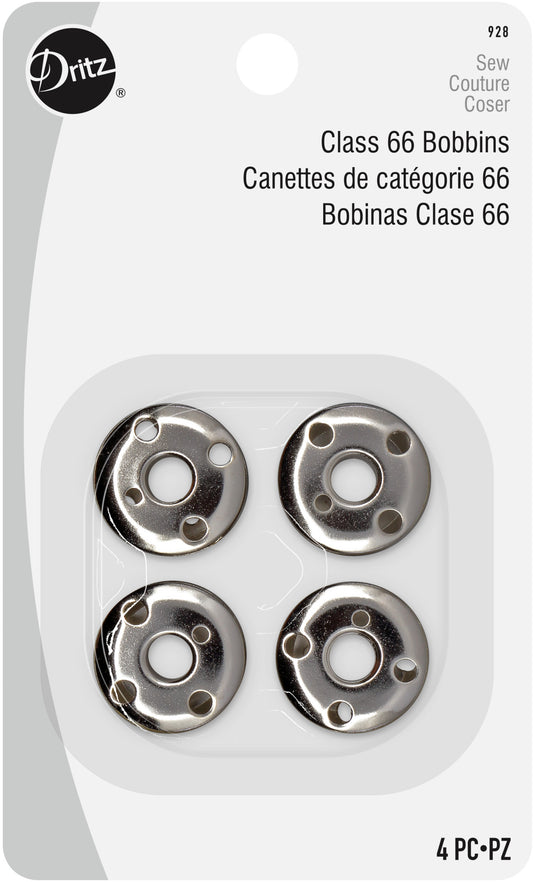928|Dritz Class 66 Bobbins, Metal, 4pc