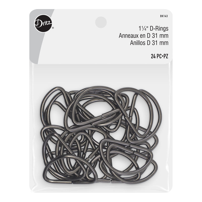 Load image into Gallery viewer, BK143|Dritz 1-1/4" D-Rings, Gunmetal, 24 pc