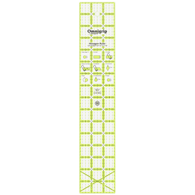 Load image into Gallery viewer, RN316|Omnigrid Omnigrip Non-Slip Hexagon Ruler, 3" x 16"