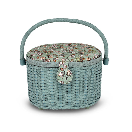 Z10314-21|Dritz Oval Weaved Sewing Basket, Small