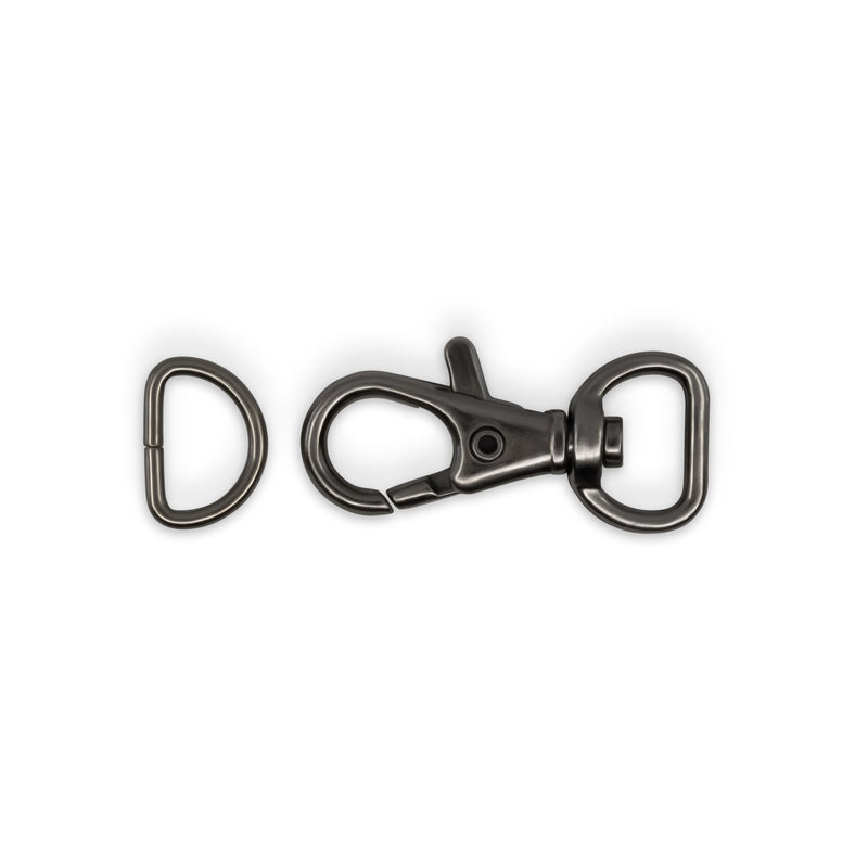 Chargez l'image dans la visionneuse de la galerie, 728-33|Dritz 1/2" Swivel Hooks &amp; D-Rings, Gunmetal, 12 Sets