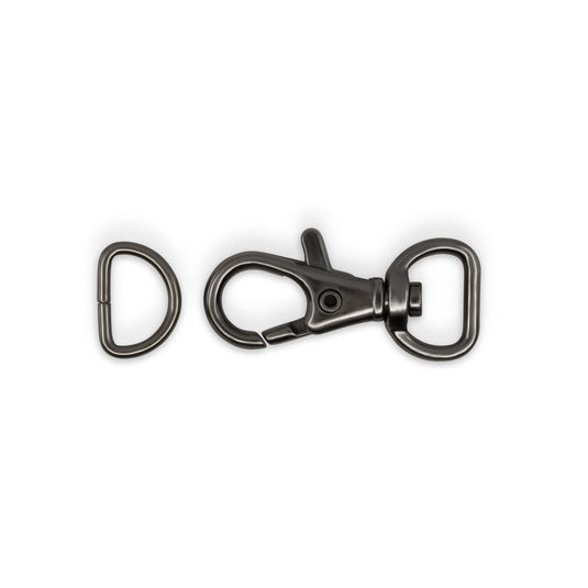 728-33|Dritz 1/2" Swivel Hooks & D-Rings, Gunmetal, 12 Sets