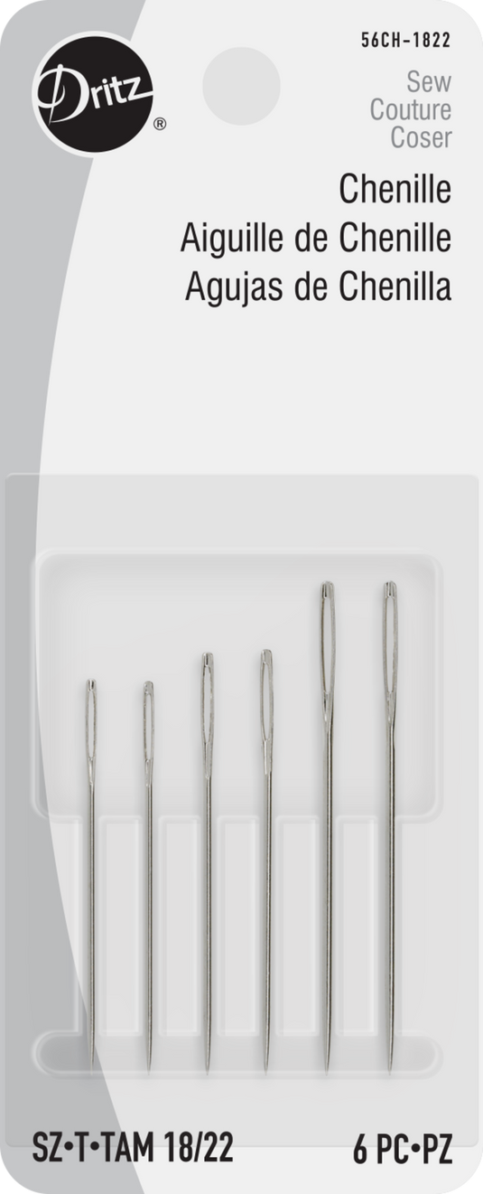 56CH1822|Dritz Chenille Hand Needles, Size 18/22, 6 pc