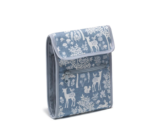 612657|Prym Circular Knitting Needle Case Folder, Blue Woodland