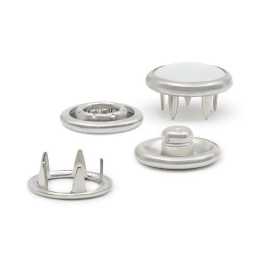 25-R|Dritz 7/16" Pearl Snap Fasteners, 12 Sets, White