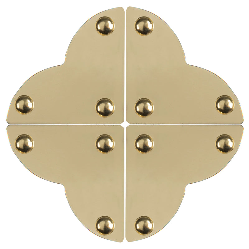 Chargez l'image dans la visionneuse de la galerie, 44792-35|Dritz Smooth Quatrefoil Corners, Small, Brass, 4 pc