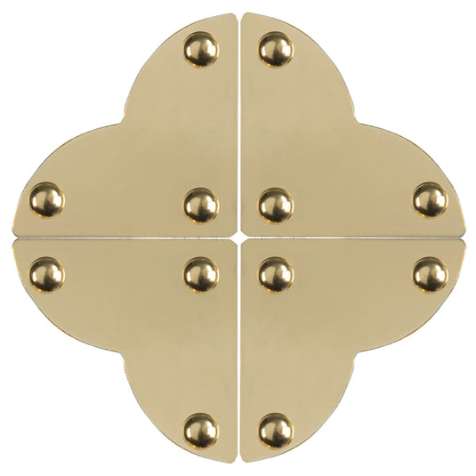 44792-35|Dritz Smooth Quatrefoil Corners, Small, Brass, 4 pc