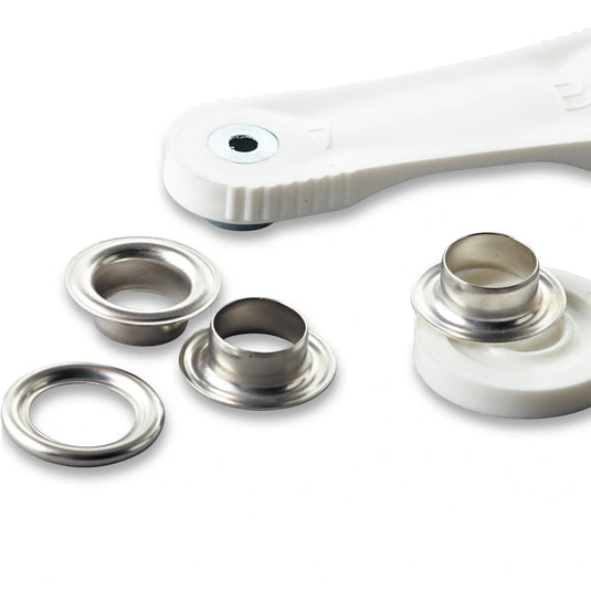 541370|Prym Eyelets and washers 11 mm silver with tools 15pc