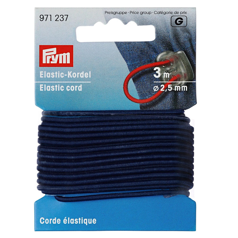 Load image into Gallery viewer, 971237|Prym 2.5mm Elastic Cord, Navy Blue, 3 M