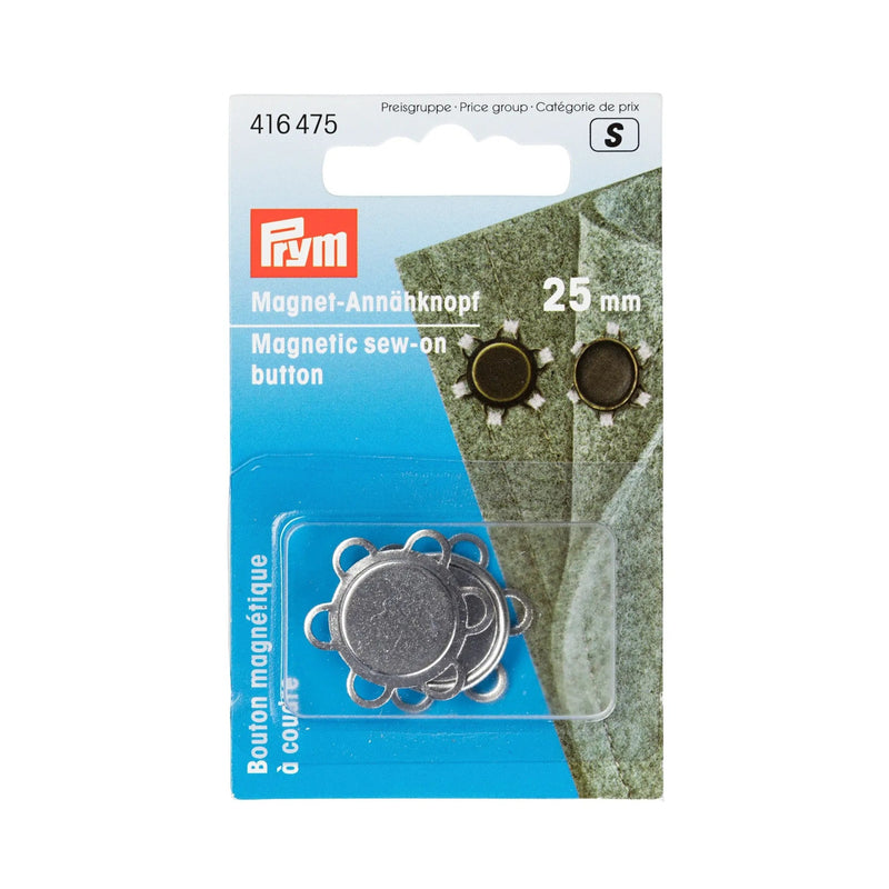 Chargez l'image dans la visionneuse de la galerie, 416475| Magnetic sew-on button 25 mm silver-coloured