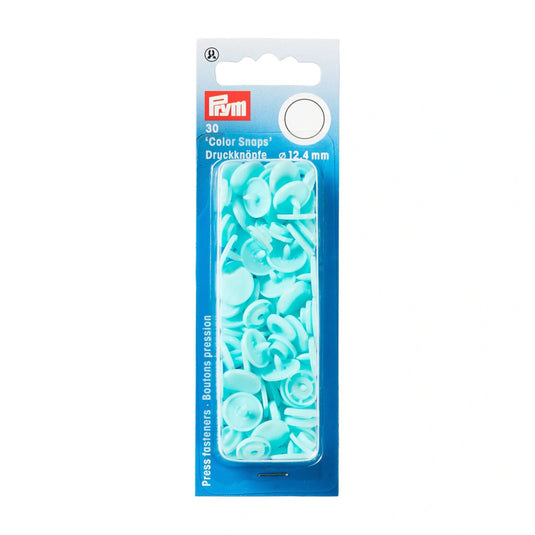 393159|Prym Color Snaps, round, 12.4 mm, 30 pcs, Light Turquoise
