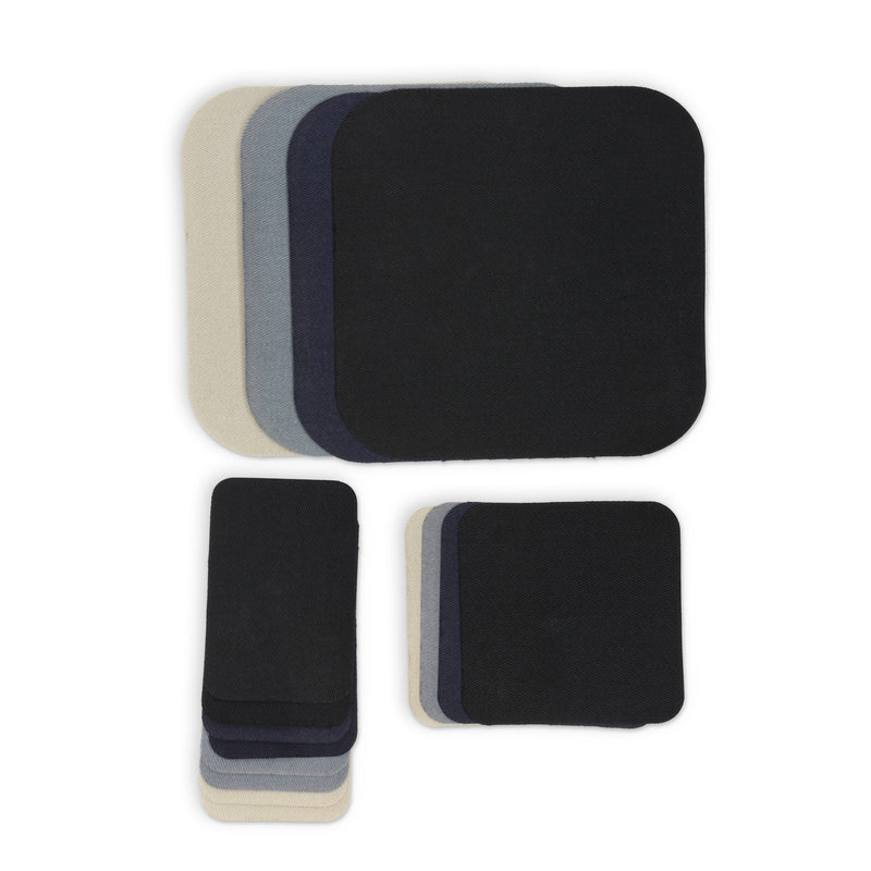 Cargue la imagen en el visor de la galería, 55283|Dritz Twill Iron-On Patches, Assorted, 16 pc