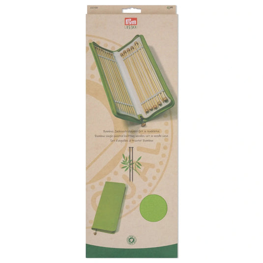 222930|Prym 13" Single Point Knitting Needle Set, Bamboo, 3.0-8.0mm