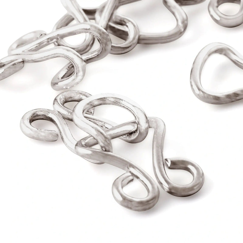 Chargez l'image dans la visionneuse de la galerie, 261550| Corset Hooks and Eyes brass 13 silver col