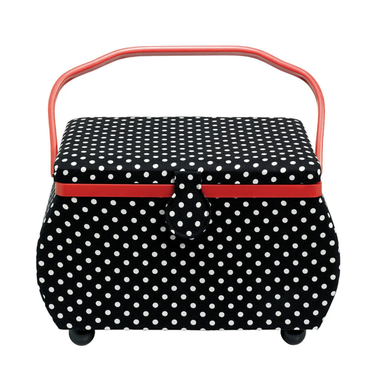Chargez l'image dans la visionneuse de la galerie, 612246| Sewing basket Polka Dots black/white L
