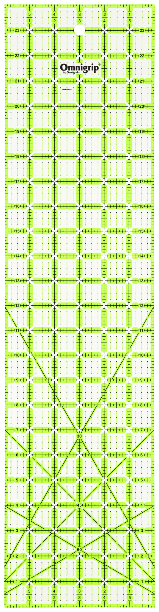 RN24|Omnigrid Omnigrip Non-Slip Rectangle Ruler, Neon, 6" x 24"