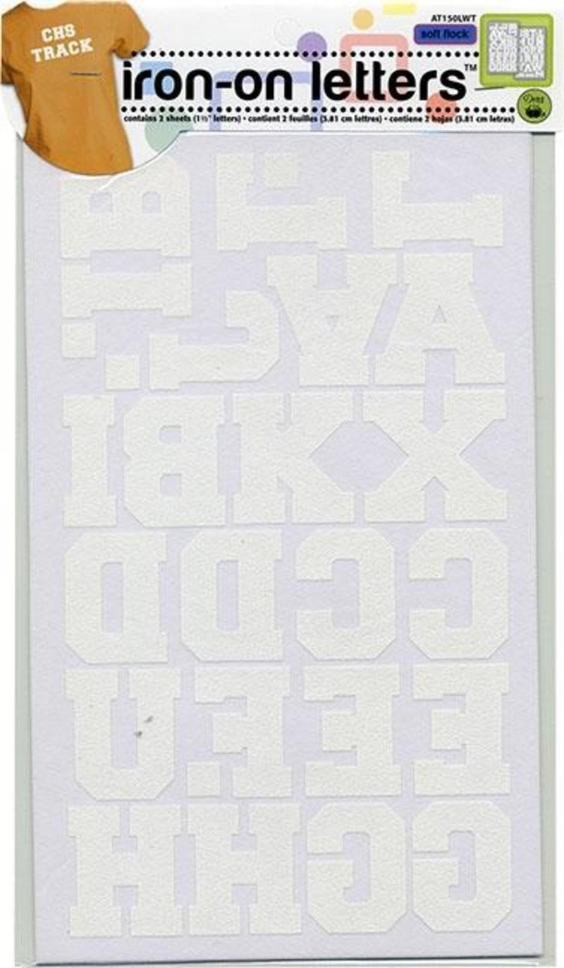 Cargue la imagen en el visor de la galería, AT150LWT|Dritz Soft Flock Iron-On Letters, 2 Sheets, White