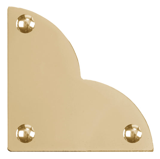 44793-35|Dritz Smooth Quatrefoil Corners, Large, Brass, 4 pc