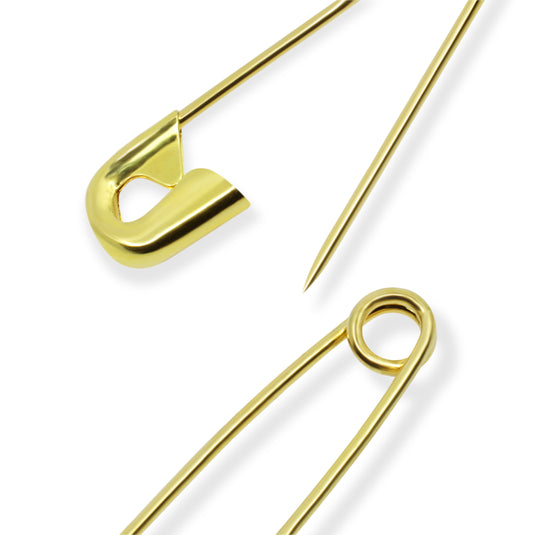 1465|Dritz 1-1/2" Quilters Brass Safety Pins, Brass, 35 pc