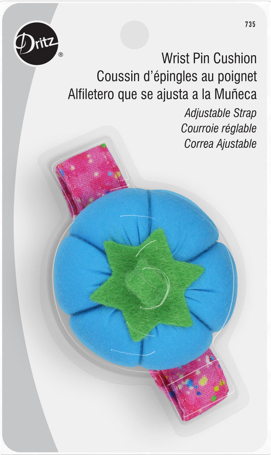 735|Dritz Wrist Tomato Pin Cushion with Adjustable Strap, Assorted Colors