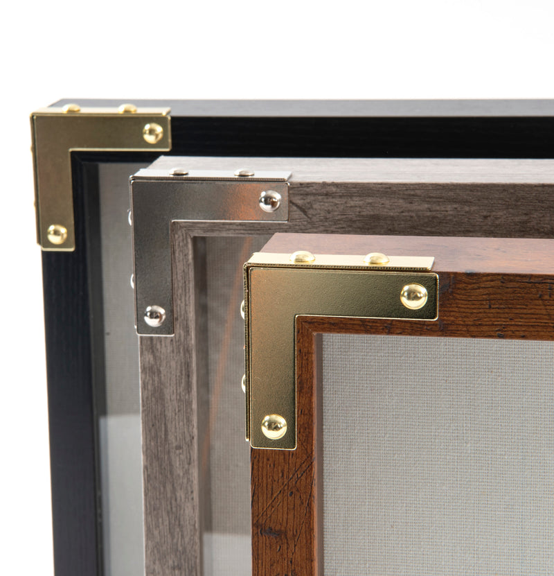 Chargez l'image dans la visionneuse de la galerie, 44788-35|Dritz Smooth Campaign Hardware Corners, Small, Brass, 4 pc