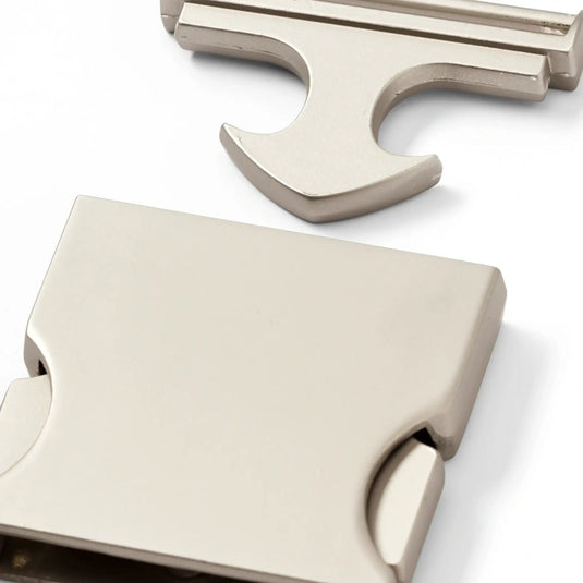 416295| Belt buckle 30 mm silver col matt