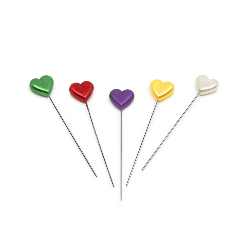 Cargue la imagen en el visor de la galería, 130|Dritz 2-1/8" Heart Pearlized Pins, Assorted, 35 pc