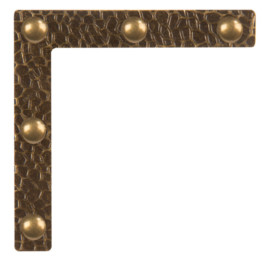 44795-38|Dritz Textured Campaign Corners, Large, Antique Brass, 4 pc