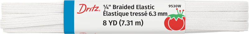 Chargez l'image dans la visionneuse de la galerie, 9530W|Dritz 1/4" White Braided Elastic, 8 yd
