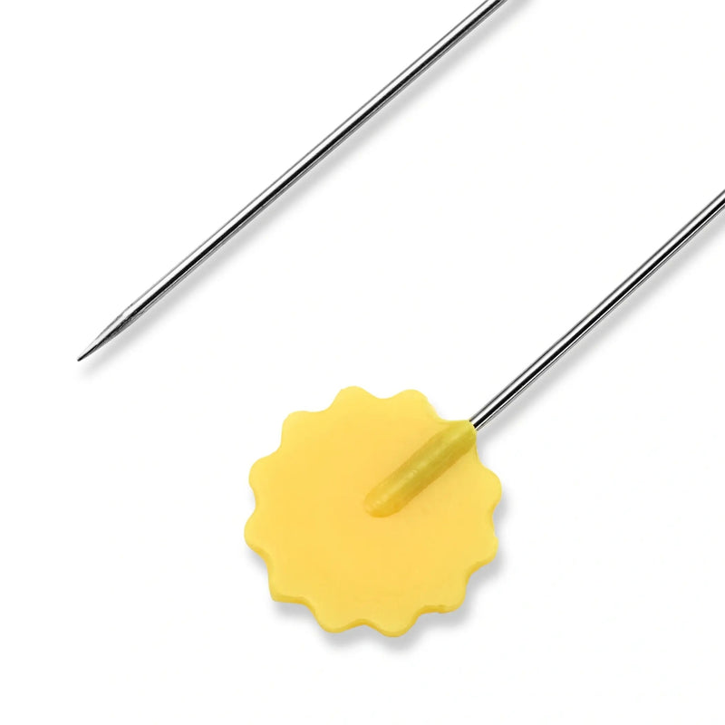 Load image into Gallery viewer, 028520|Prym 2" Flat Flower Head Pins, Yellow, 50 pc