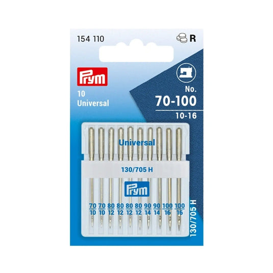 154110|Prym Universal Sewing Machine Needles, Sizes 10-16 (No. 70-100), 10 PC