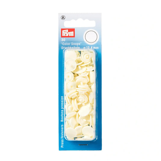 393122|Prym Non-Sew Color Snaps 12.4 mm, 30 pc, Pearl