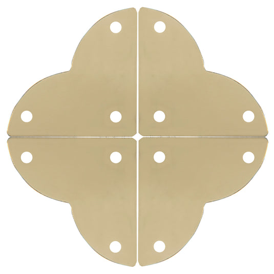 44792-35|Dritz Smooth Quatrefoil Corners, Small, Brass, 4 pc