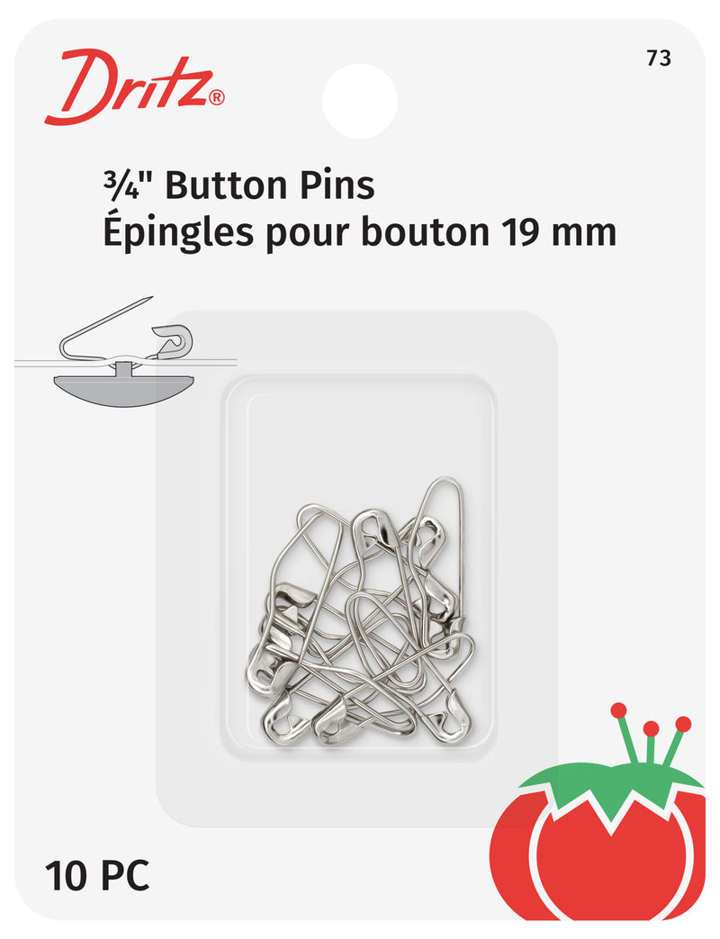 Load image into Gallery viewer, 73|Dritz 3/4" Button Pins, Nickel, 10 pc