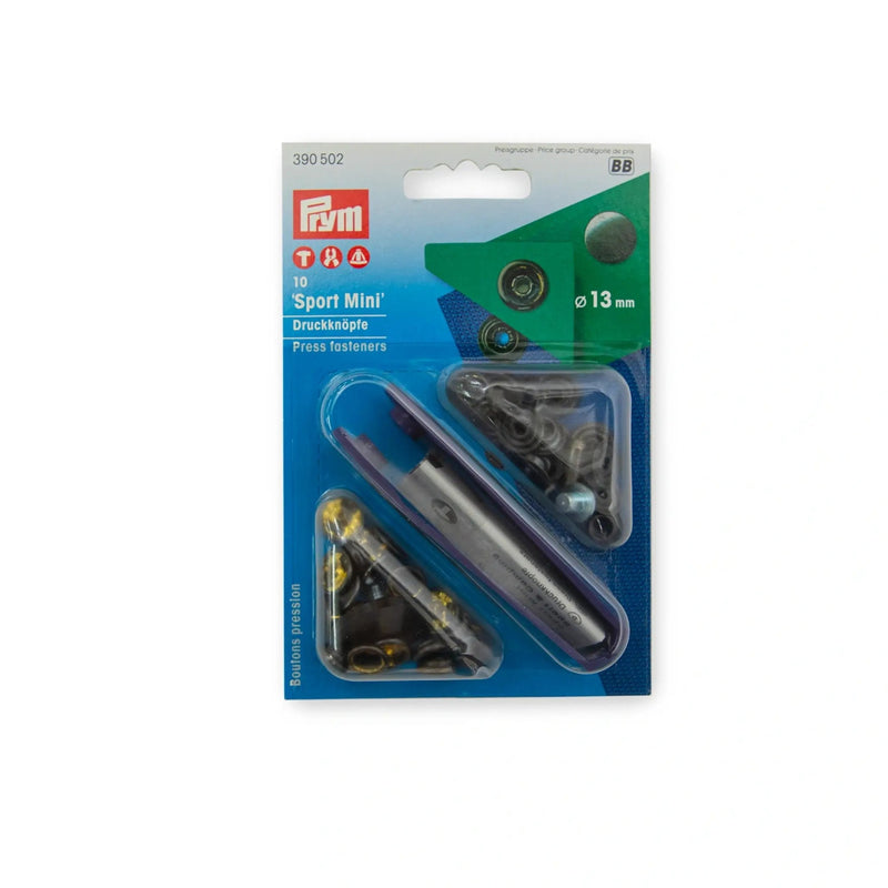 Cargue la imagen en el visor de la galería, 390502|Prym SPORT Mini 13 mm silver with tools 10pc