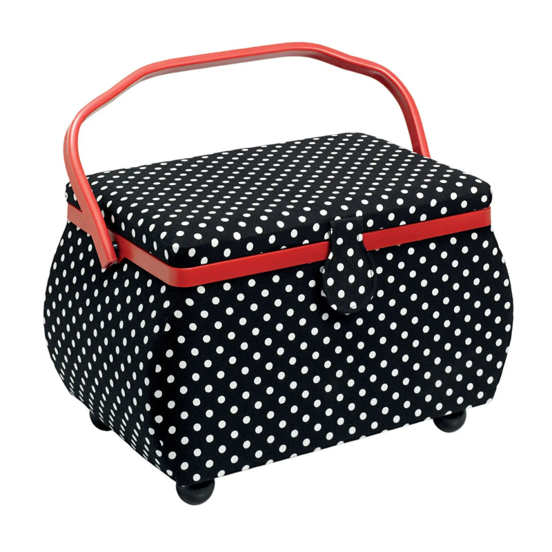 Chargez l'image dans la visionneuse de la galerie, 612246| Sewing basket Polka Dots black/white L