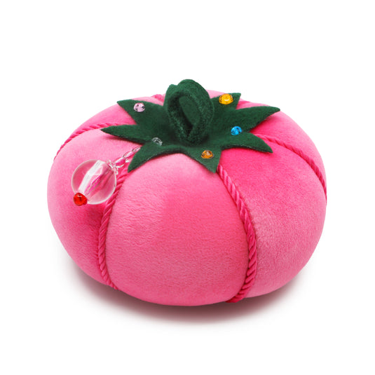 653115|Dritz 5" Tomato Pin Cushion, Pink Velvet