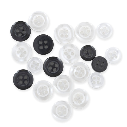 25566|Dritz Shirt Buttons, Assorted, 9 & 11mm, 20 PC