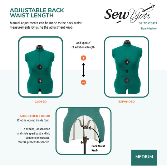 20421|Dritz Sew You Adjustable Dress Form, Medium