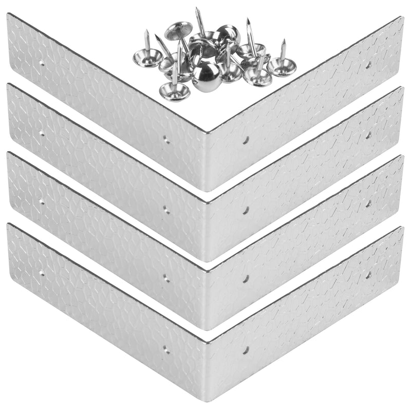 Cargue la imagen en el visor de la galería, 44797-65|Dritz Textured Right Angle Corners, Large, Nickel, 4 pc