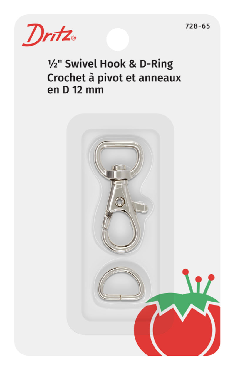 Load image into Gallery viewer, 728-65|Dritz 1/2" Small Swivel Hook &amp; D-Ring, Nickel