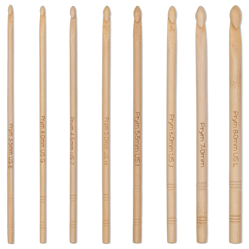 Chargez l'image dans la visionneuse de la galerie, 197610|Prym 6" Crochet Hook Set, Bamboo, 3.5-8mm